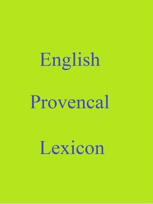 cover image of English Provencal Lexicon
